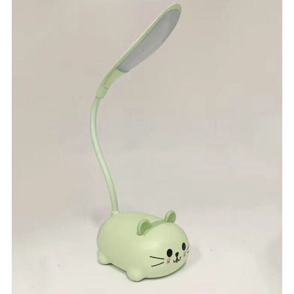 Cat Led Portable Mini Desk Lamp NiteLight Small Kitten Green New in Box - Picture 1 of 6
